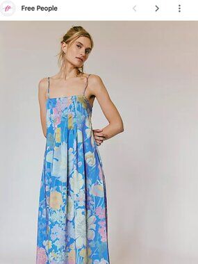 Free People Blue Floral “Botanical Maxi Dress” (New!)